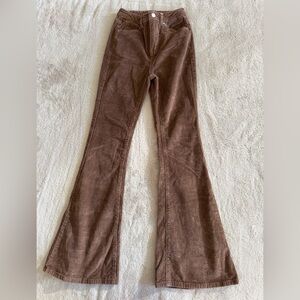 SHEIN Brown Flare Corduroy Pants XS